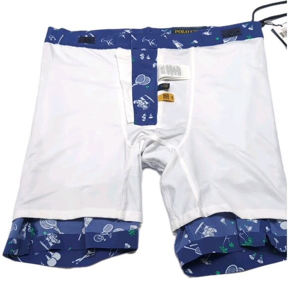 Polo Ralph Lauren Golf Shorts Mens 32 Blue Print Tailored Fit Built In Liner NWT - Picture 4 of 16